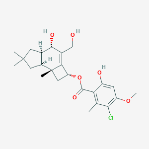 molecular formula C24H31ClO6 B026287 [(2R,4S,4aR,7aS,7bR)-4-羟基-3-(羟甲基)-6,6,7b-三甲基-2,4,4a,5,7,7a-六氢-1H-环丁并[e]茚-2-基] 3-氯-6-羟基-4-甲氧基-2-甲基苯甲酸酯 CAS No. 102092-23-9