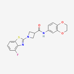 molecular formula C19H16FN3O3S B2628701 N-(2,3-dihydro-1,4-benzodioxin-6-yl)-1-(4-fluoro-1,3-benzothiazol-2-yl)azetidine-3-carboxamide CAS No. 1286699-93-1