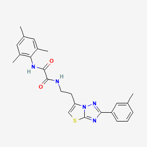 molecular formula C24H25N5O2S B2628704 N1-间甲苯基-N2-(2-(2-(间甲苯基)噻唑并[3,2-b][1,2,4]三唑-6-基)乙基)草酰胺 CAS No. 894041-51-1