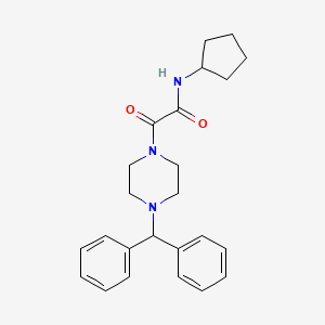molecular formula C24H29N3O2 B2628707 2-(4-benzhydrylpiperazin-1-yl)-N-cyclopentyl-2-oxoacetamide CAS No. 941980-19-4
