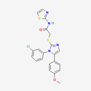 molecular formula C21H17ClN4O2S2 B2628711 2-((1-(3-氯苯基)-5-(4-甲氧基苯基)-1H-咪唑-2-基)硫代)-N-(噻唑-2-基)乙酰胺 CAS No. 1207058-19-2