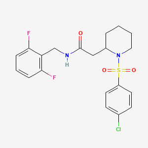 molecular formula C20H21ClF2N2O3S B2628713 2-(1-((4-chlorophenyl)sulfonyl)piperidin-2-yl)-N-(2,6-difluorobenzyl)acetamide CAS No. 941904-88-7