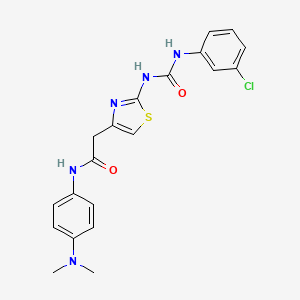 molecular formula C20H20ClN5O2S B2628719 2-(2-(3-(3-chlorophenyl)ureido)thiazol-4-yl)-N-(4-(dimethylamino)phenyl)acetamide CAS No. 897621-30-6