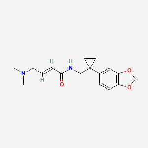 molecular formula C17H22N2O3 B2628722 (E)-N-[[1-(1,3-苯并二氧杂环-5-基)环丙基]甲基]-4-(二甲氨基)丁-2-烯酰胺 CAS No. 2411334-00-2