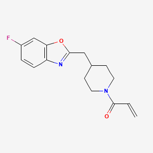 molecular formula C16H17FN2O2 B2628724 1-[4-[(6-Fluoro-1,3-benzoxazol-2-yl)methyl]piperidin-1-yl]prop-2-en-1-one CAS No. 2188734-08-7