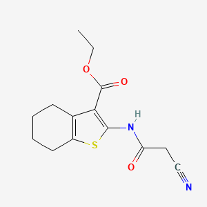 molecular formula C14H16N2O3S B2628733 Ethyl 2-[(cyanoacetyl)amino]-4,5,6,7-tetrahydro-1-benzothiophene-3-carboxylate CAS No. 380467-91-4