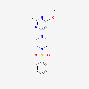 molecular formula C18H24N4O3S B2628735 4-乙氧基-2-甲基-6-(4-甲苯磺酰哌嗪-1-基)嘧啶 CAS No. 946271-34-7