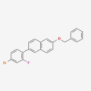 molecular formula C23H16BrFO B2628737 2-(苄氧基)-6-(4-溴-2-氟苯基)萘 CAS No. 477860-11-0