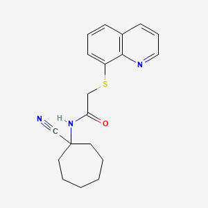 molecular formula C19H21N3OS B2628746 N-(1-cyanocycloheptyl)-2-(quinolin-8-ylsulfanyl)acetamide CAS No. 1281158-46-0