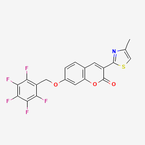 molecular formula C20H10F5NO3S B2628758 3-(4-甲基噻唑-2-基)-7-((全氟苯基)甲氧基)-2H-色烯-2-酮 CAS No. 308297-94-1