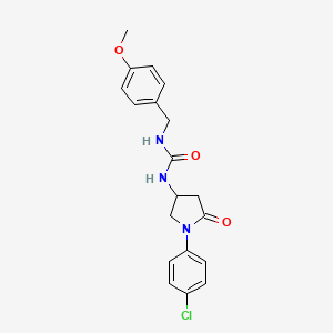 molecular formula C19H20ClN3O3 B2628761 1-(1-(4-氯苯基)-5-氧代吡咯烷-3-基)-3-(4-甲氧基苄基)脲 CAS No. 891108-80-8