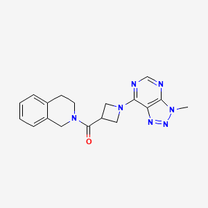 molecular formula C18H19N7O B2628762 (3,4-dihydroisoquinolin-2(1H)-yl)(1-(3-methyl-3H-[1,2,3]triazolo[4,5-d]pyrimidin-7-yl)azetidin-3-yl)methanone CAS No. 1448133-91-2