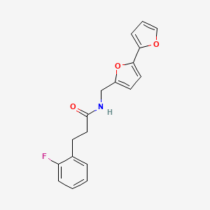 molecular formula C18H16FNO3 B2628765 N-({[2,2'-双呋喃]-5-基}甲基)-3-(2-氟苯基)丙酰胺 CAS No. 2097917-04-7
