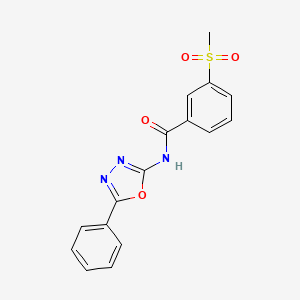 molecular formula C16H13N3O4S B2628769 3-methylsulfonyl-N-(5-phenyl-1,3,4-oxadiazol-2-yl)benzamide CAS No. 896298-32-1