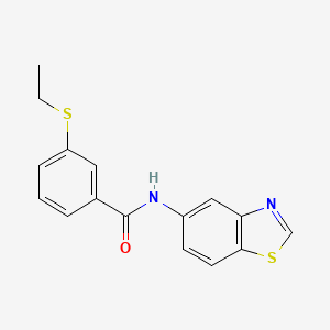 molecular formula C16H14N2OS2 B2628775 N-(苯并[d]噻唑-5-基)-3-(乙硫基)苯甲酰胺 CAS No. 942002-88-2
