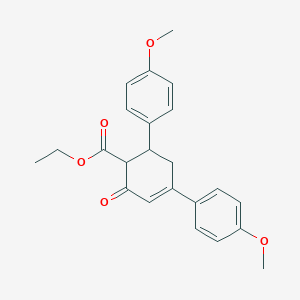 molecular formula C23H24O5 B2628776 4,6-双(4-甲氧基苯基)-2-氧代环己-3-烯-1-羧酸乙酯 CAS No. 102657-36-3
