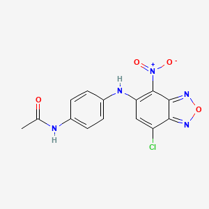 molecular formula C14H10ClN5O4 B2628778 N-{4-[(7-chloro-4-nitro-2,1,3-benzoxadiazol-5-yl)amino]phenyl}acetamide CAS No. 375837-77-7