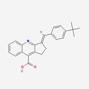 molecular formula C24H23NO2 B2628779 3-[(4-叔丁基苯基)亚甲基]-1H,2H,3H-环戊[b]喹啉-9-羧酸 CAS No. 647036-26-8