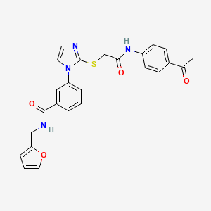 3-[2-({[(4-acetylphenyl)carbamoyl]methyl}sulfanyl)-1H-imidazol-1-yl]-N-[(furan-2-yl)methyl]benzamide