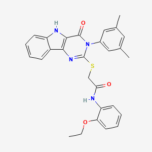 molecular formula C28H26N4O3S B2628794 2-[[3-(3,5-二甲苯基)-4-氧代-5H-嘧啶并[5,4-b]吲哚-2-基]硫代]-N-(2-乙氧苯基)乙酰胺 CAS No. 536705-84-7
