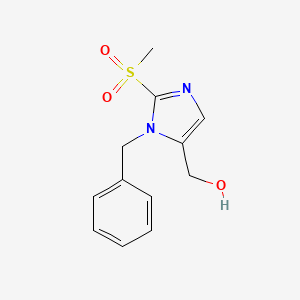 molecular formula C12H14N2O3S B2628801 (1-苄基-2-甲磺酰基-1H-咪唑-5-基)甲醇 CAS No. 478049-29-5