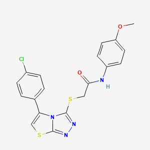 molecular formula C19H15ClN4O2S2 B2628804 2-((5-(4-氯苯基)噻唑并[2,3-c][1,2,4]三唑-3-基)硫代)-N-(4-甲氧苯基)乙酰胺 CAS No. 671199-88-5