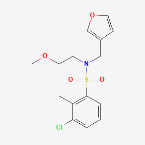 molecular formula C15H18ClNO4S B2628809 3-chloro-N-(furan-3-ylmethyl)-N-(2-methoxyethyl)-2-methylbenzenesulfonamide CAS No. 1421504-63-3