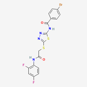 molecular formula C17H11BrF2N4O2S2 B2628811 4-溴-N-(5-((2-((2,4-二氟苯基)氨基)-2-氧代乙基)硫代)-1,3,4-噻二唑-2-基)苯甲酰胺 CAS No. 896025-61-9
