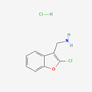 molecular formula C9H9Cl2NO B2628819 (2-Chloro-1-benzofuran-3-yl)methanamine hydrochloride CAS No. 2031259-15-9
