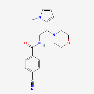 molecular formula C19H22N4O2 B2628821 4-cyano-N-(2-(1-methyl-1H-pyrrol-2-yl)-2-morpholinoethyl)benzamide CAS No. 1049408-11-8