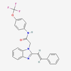 molecular formula C24H18F3N3O2 B2628823 2-[2-[(E)-2-phenylethenyl]benzimidazol-1-yl]-N-[4-(trifluoromethoxy)phenyl]acetamide CAS No. 400081-21-2