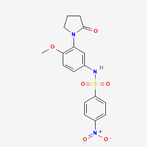 N-(4-methoxy-3-(2-oxopyrrolidin-1-yl)phenyl)-4-nitrobenzenesulfonamide