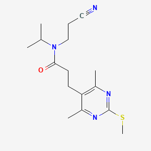 molecular formula C16H24N4OS B2628826 N-(2-cyanoethyl)-3-[4,6-dimethyl-2-(methylsulfanyl)pyrimidin-5-yl]-N-(propan-2-yl)propanamide CAS No. 1311719-23-9