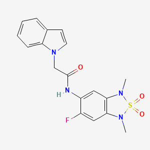 N-(6-fluoro-1,3-dimethyl-2,2-dioxido-1,3-dihydrobenzo[c][1,2,5]thiadiazol-5-yl)-2-(1H-indol-1-yl)acetamide