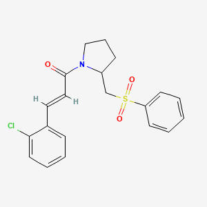(E)-3-(2-chlorophenyl)-1-(2-((phenylsulfonyl)methyl)pyrrolidin-1-yl)prop-2-en-1-one