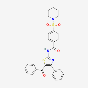 molecular formula C28H25N3O4S2 B2628841 N-(5-苯甲酰基-4-苯基噻唑-2-基)-4-(哌啶-1-基磺酰基)苯甲酰胺 CAS No. 313262-67-8