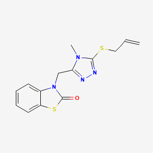molecular formula C14H14N4OS2 B2628844 3-((5-(烯丙硫基)-4-甲基-4H-1,2,4-三唑-3-基)甲基)苯并[d]噻唑-2(3H)-酮 CAS No. 847400-05-9