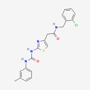 molecular formula C20H19ClN4O2S B2628849 N-(2-chlorobenzyl)-2-(2-(3-(m-tolyl)ureido)thiazol-4-yl)acetamide CAS No. 921499-60-7