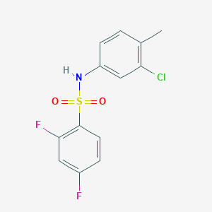 molecular formula C13H10ClF2NO2S B262885 N-(3-chloro-4-methylphenyl)-2,4-difluorobenzenesulfonamide 