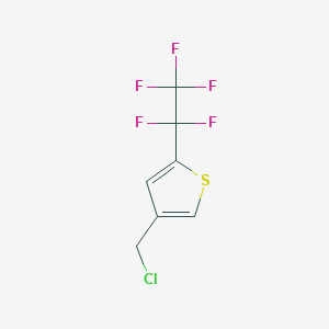 molecular formula C7H4ClF5S B2628854 4-(Chloromethyl)-2-(1,1,2,2,2-pentafluoroethyl)thiophene CAS No. 2418720-32-6