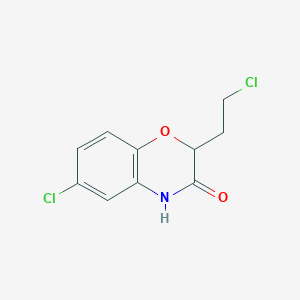 molecular formula C10H9Cl2NO2 B2628855 6-chloro-2-(2-chloroethyl)-2H-1,4-benzoxazin-3(4H)-one CAS No. 865658-35-1