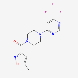molecular formula C14H14F3N5O2 B2628870 (5-甲基异恶唑-3-基)(4-(6-(三氟甲基)嘧啶-4-基)哌嗪-1-基)甲酮 CAS No. 2034408-20-1