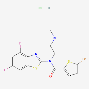 molecular formula C16H15BrClF2N3OS2 B2628873 5-溴-N-(4,6-二氟苯并[d]噻唑-2-基)-N-(2-(二甲氨基)乙基)噻吩-2-甲酰胺盐酸盐 CAS No. 1329875-88-8