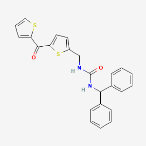molecular formula C24H20N2O2S2 B2628874 1-苯甲酰基-3-((5-(噻吩-2-羰基)噻吩-2-基)甲基)脲 CAS No. 1421497-42-8