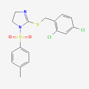 molecular formula C17H16Cl2N2O2S2 B2628881 2-((2,4-二氯苄基)硫代)-1-甲苯磺酰基-4,5-二氢-1H-咪唑 CAS No. 868219-09-4
