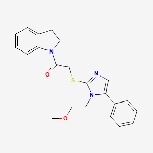 1-(indolin-1-yl)-2-((1-(2-methoxyethyl)-5-phenyl-1H-imidazol-2-yl)thio)ethanone