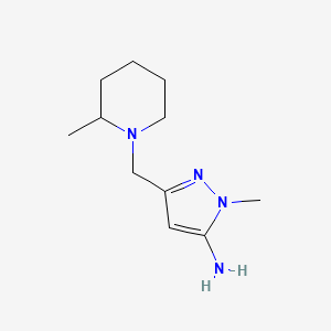 molecular formula C11H20N4 B2628884 1-methyl-3-[(2-methylpiperidin-1-yl)methyl]-1H-pyrazol-5-amine CAS No. 1280593-03-4