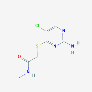 molecular formula C8H11ClN4OS B2628896 2-[(2-amino-5-chloro-6-methyl-4-pyrimidinyl)sulfanyl]-N-methylacetamide CAS No. 343375-79-1