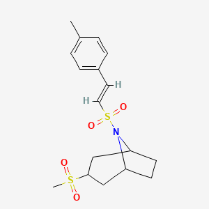 molecular formula C17H23NO4S2 B2628902 (1R,5S)-8-((E)-4-methylstyrylsulfonyl)-3-(methylsulfonyl)-8-azabicyclo[3.2.1]octane CAS No. 1706470-33-8