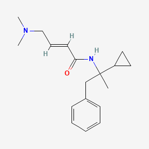 molecular formula C18H26N2O B2628903 (E)-N-(2-Cyclopropyl-1-phenylpropan-2-yl)-4-(dimethylamino)but-2-enamide CAS No. 2411336-30-4